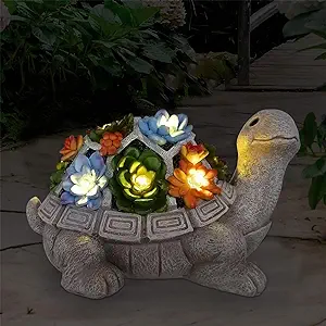 Illuminate Your Garden with the Nacome Solar Turtle Statue